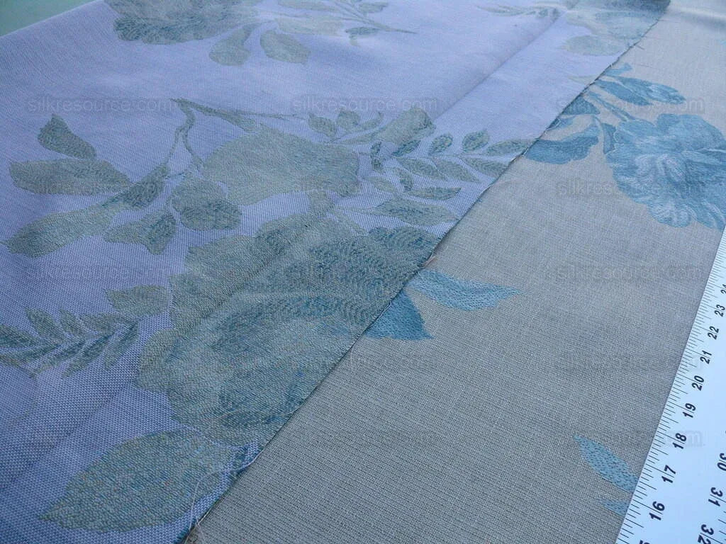 By Yd Lee Jofa Baker Lifestyle Camelia Aqua Blue Brocade Huge Flower Woven MSRP USD 196/y