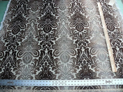 By Yd Lee Jofa Baker Lifestyle Paloma Velvet Brown Rich Chocolate Medallion Cut Velvet MSRP USD 196/y