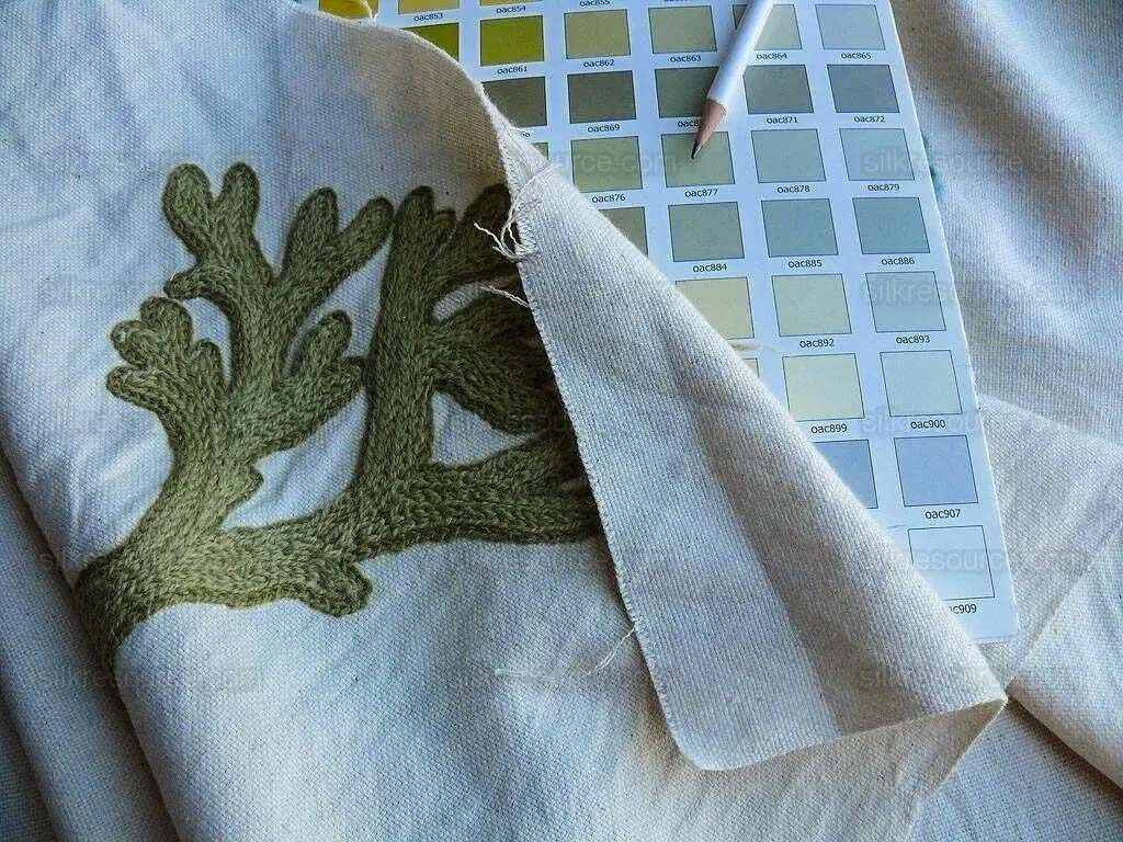 Lee Jofa Marino Crewel Aqua/lime Green Blue Wool on Cotton Seahorse MSRP USD 190/Y