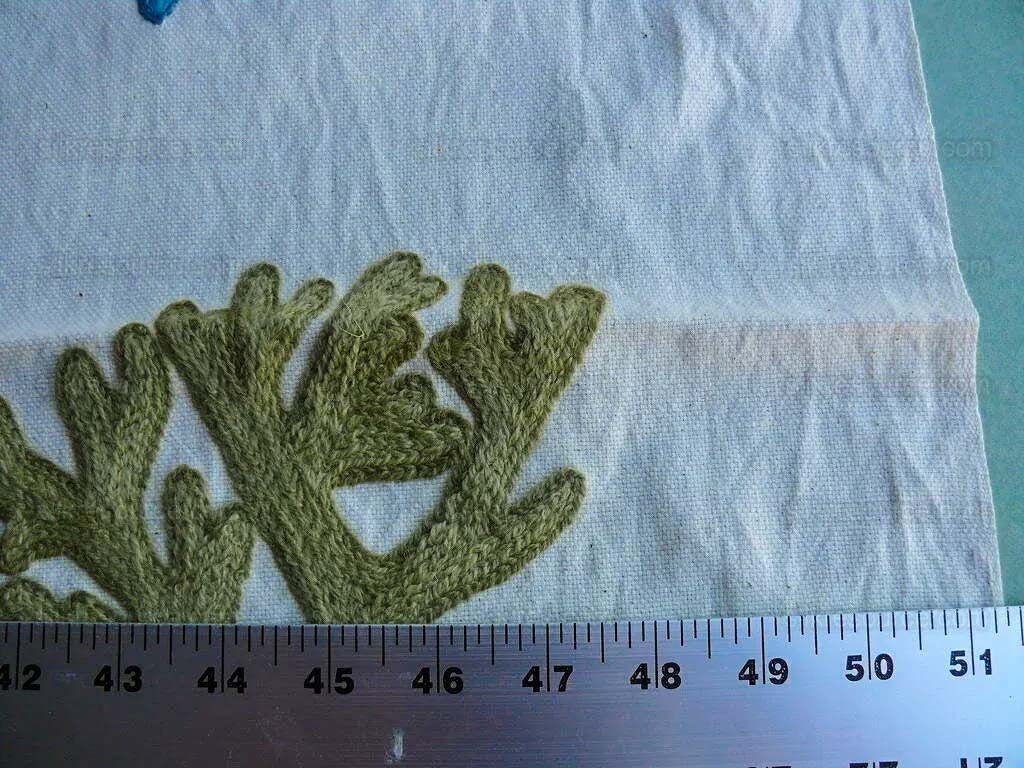 Lee Jofa Marino Crewel Aqua/lime Green Blue Wool on Cotton Seahorse MSRP USD 190/Y