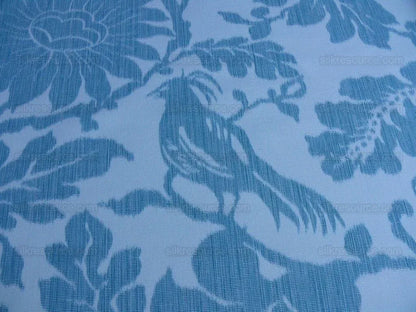 1.05YD LEE JOFA KALI DAMASK.TEAL blue white bird flower MSRP$190
