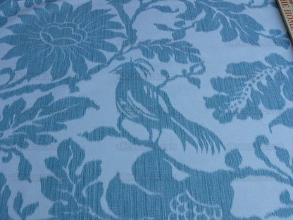 11.2yd Lee Jofa Kali Damask.teal Blue White Bird Flower MSRP USD 190