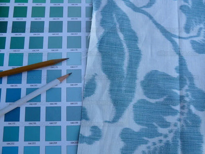 11.2yd Lee Jofa Kali Damask.teal Blue White Bird Flower MSRP USD 190