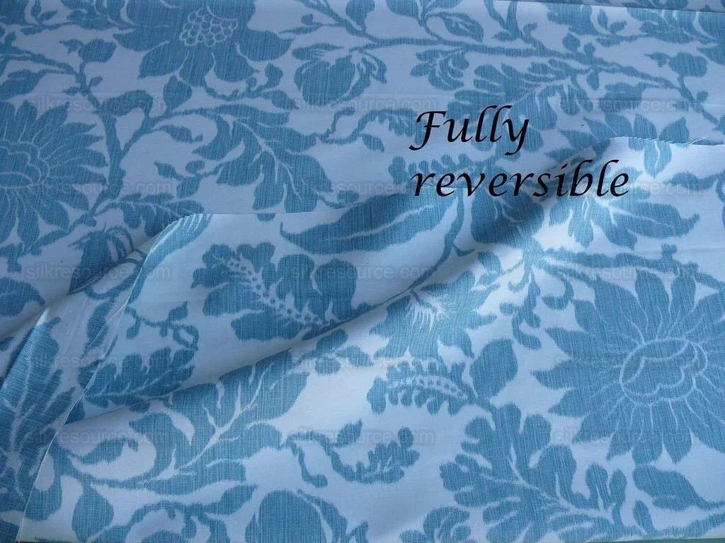11.2yd Lee Jofa Kali Damask.teal Blue White Bird Flower MSRP USD 190