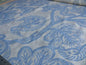 1.38YD LEE JOFA WHITCOMB.AEGEAN BLUE WHITE EMBROIDERY LINEN MSRP