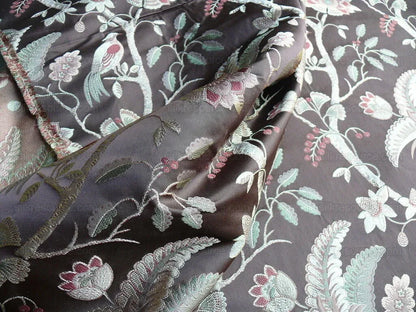 6.88y Lee Jofa Buttermere Silk.coffee Chinoiserie Silk Lampas Ms