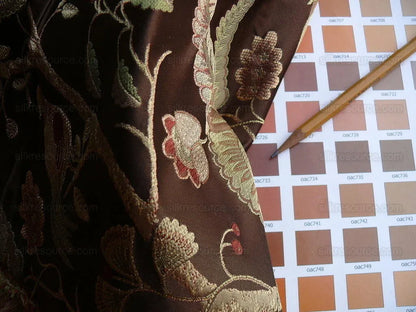 6.88y Lee Jofa Buttermere Silk.coffee Chinoiserie Silk Lampas Ms