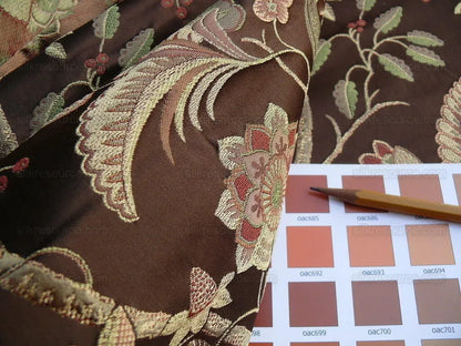 6.88y Lee Jofa Buttermere Silk.coffee Chinoiserie Silk Lampas Ms