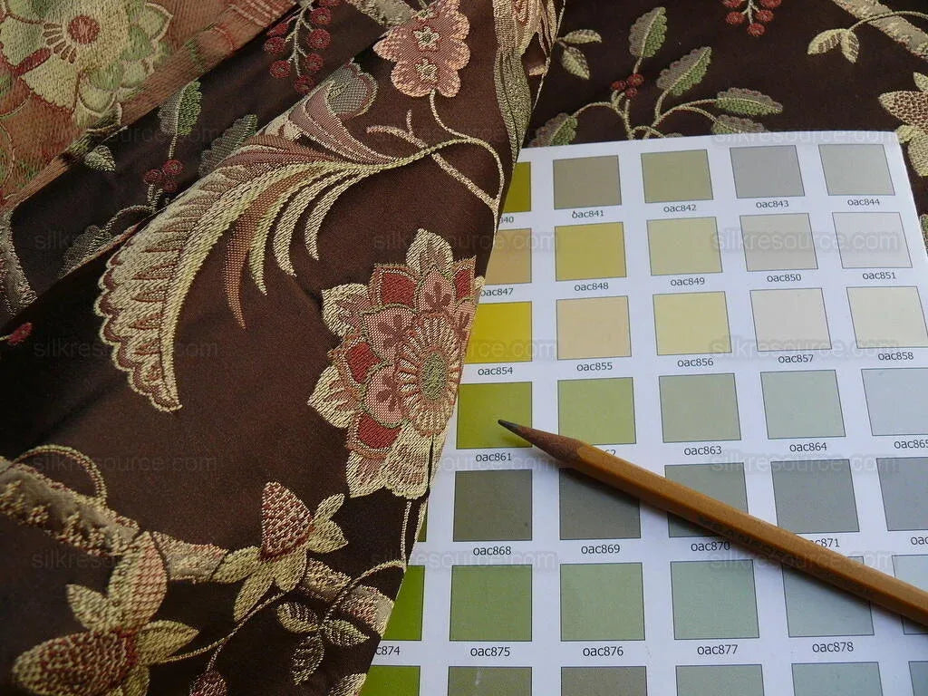 6.88y Lee Jofa Buttermere Silk.coffee Chinoiserie Silk Lampas Ms