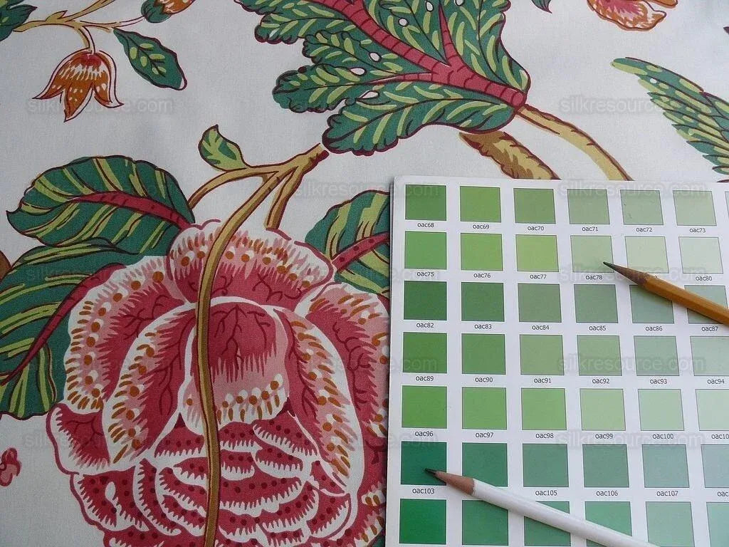 By YARD Lee Jofa Jacobean Tree of Life Large Peony Palampore Chintz orange pink green Chintz Bird of Paradise