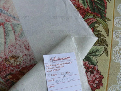 Scalamandre  Point de Venise Multi/Vanilla Stripe Botanical Beige White MSRP USD128/y