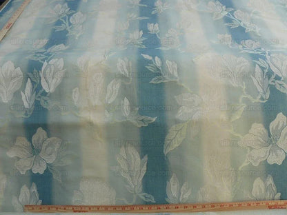 By Yard Lee Jofa Magnolia Damask Aqua Weave Blue Cream MSRP USD296/yard