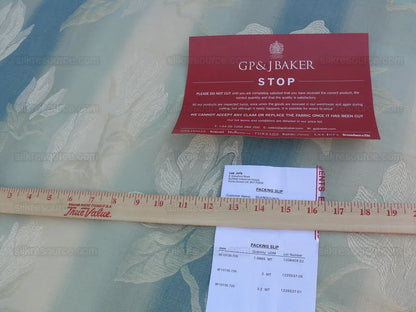 By Yard Lee Jofa Magnolia Damask Aqua Weave Blue Cream MSRP USD296/yard