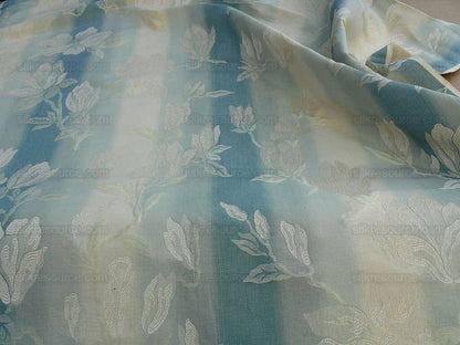 By Yard Lee Jofa Magnolia Damask Aqua Weave Blue Cream MSRP USD296/yard