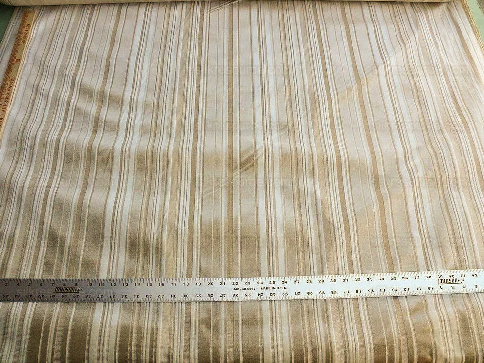 Brunschwig & Fils Lavinia Silk Velvet Cut Velvet Stripe Beige Cream White Tan Birch Very Heavy MSRP USD 436/Yard