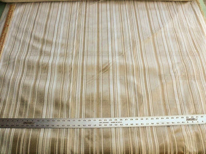 Brunschwig & Fils Lavinia Silk Velvet Cut Velvet Stripe Beige Cream White Tan Birch Very Heavy MSRP USD 436/Yard