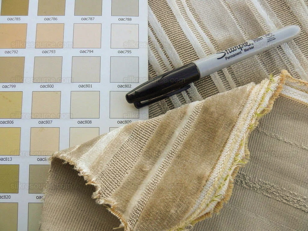 Brunschwig & Fils Lavinia Silk Velvet Cut Velvet Stripe Beige Cream White Tan Birch Very Heavy MSRP USD 436/Yard