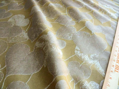 Lee Jofa Mulberry Home Lime Leaves Gold Silk Brocade MSRP USD 290/Y