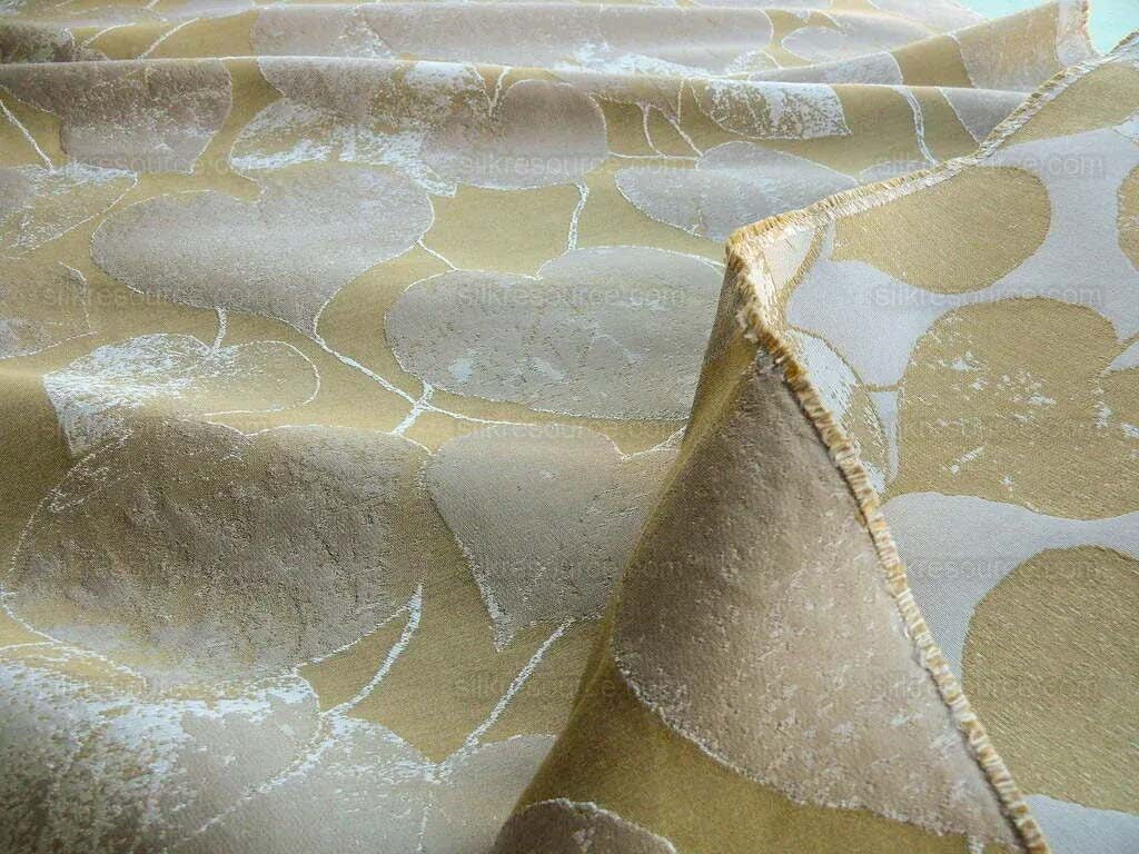 Lee Jofa Mulberry Home Lime Leaves Gold Silk Brocade MSRP USD 290/Y