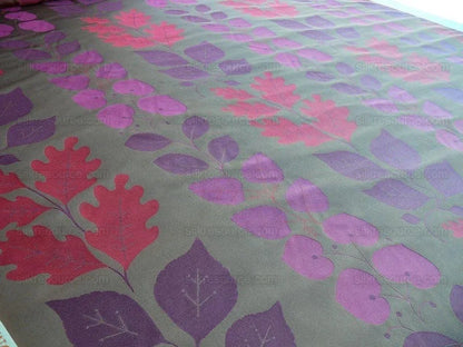 By Yd Lee Jofa Mulberry Home Woodland Red Brown Silk Lampas Foliage forest Birch Oak Elm William Morris MSRP USD 288/y