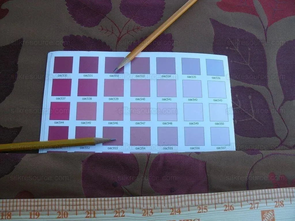 By Yd Lee Jofa Mulberry Home Woodland Red Brown Silk Lampas Foliage forest Birch Oak Elm William Morris MSRP USD 288/y