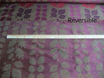 By Yd Lee Jofa Mulberry Home Woodland Red Brown Silk Lampas Foliage forest Birch Oak Elm William Morris MSRP USD 288/y