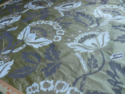 Lee Jofa Oriana Silk Gold Large Poppy Flower Embroidery Art Nouveau MSRP USD 296/y