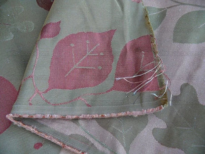 By Yd Lee Jofa Mulberry Home Woodland Copper Brown Red White Silk Lampas Foliage forest Birch Oak Elm William Morris MSRP USD 288/y