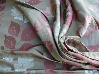 By Yd Lee Jofa Mulberry Home Woodland Copper Brown Red White Silk Lampas Foliage forest Birch Oak Elm William Morris MSRP USD 288/y