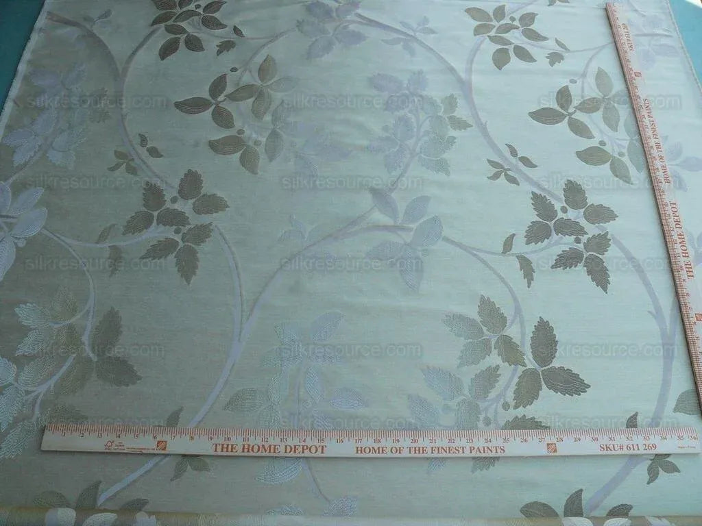 Lee Jofa Mulberry Home Enchanted Vine Soft Gold Pale Green Silk Lampas MSRP USD 296/y