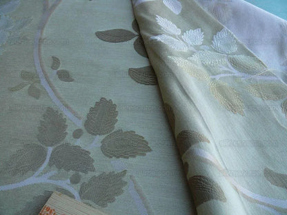 Lee Jofa Mulberry Home Enchanted Vine Soft Gold Pale Green Silk Lampas MSRP USD 296/y