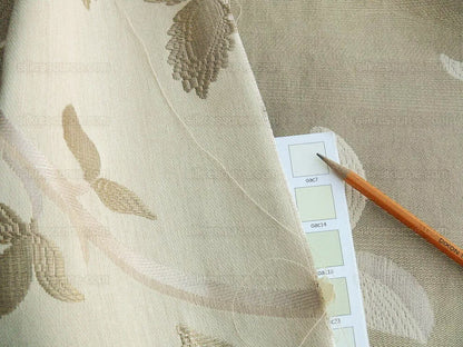 Lee Jofa Mulberry Home Enchanted Vine Soft Gold Pale Green Silk Lampas MSRP USD 296/y