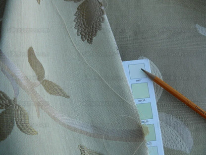 Lee Jofa Mulberry Home Enchanted Vine Soft Gold Pale Green Silk Lampas MSRP USD 296/y