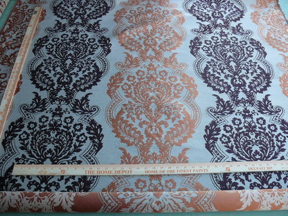 Lee Jofa Mulberry Home Staveley Damask Paprika Damson Orange Deepest Purple Plum MSRP USD 196/y