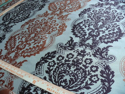 Lee Jofa Mulberry Home Staveley Damask Paprika Damson Orange Deepest Purple Plum MSRP USD 196/y