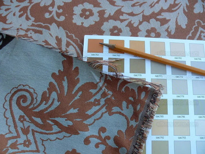 Lee Jofa Mulberry Home Staveley Damask Paprika Damson Orange Deepest Purple Plum MSRP USD 196/y