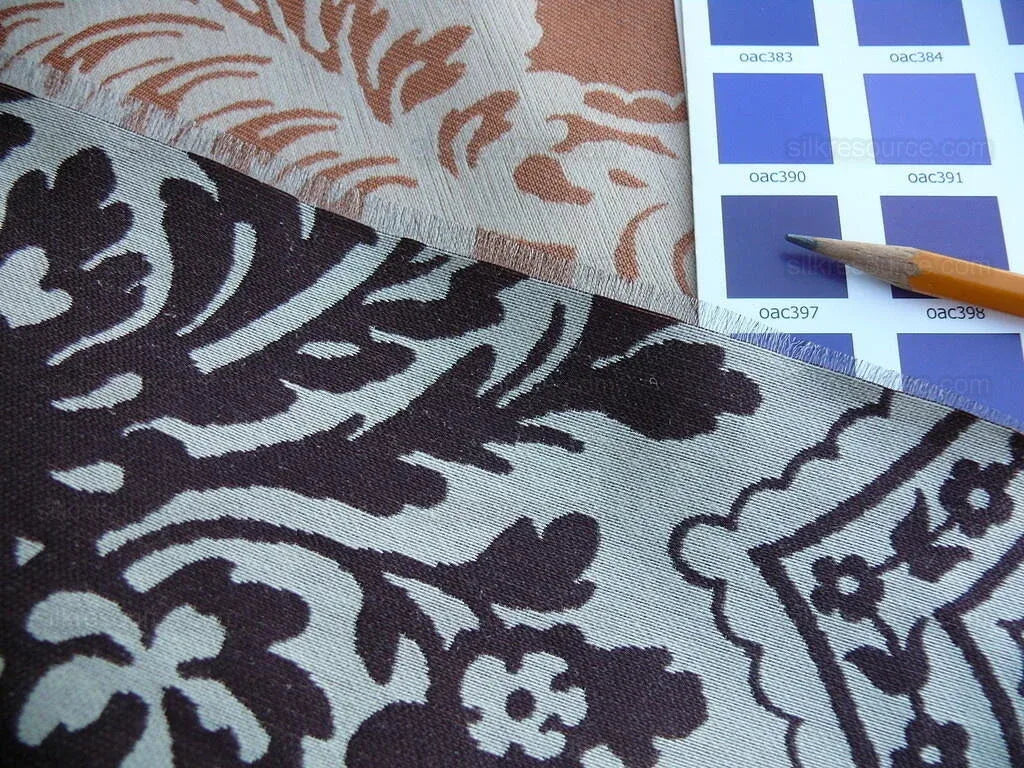 Lee Jofa Mulberry Home Staveley Damask Paprika Damson Orange Deepest Purple Plum MSRP USD 196/y