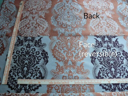 Lee Jofa Mulberry Home Staveley Damask Paprika Damson Orange Deepest Purple Plum MSRP USD 196/y