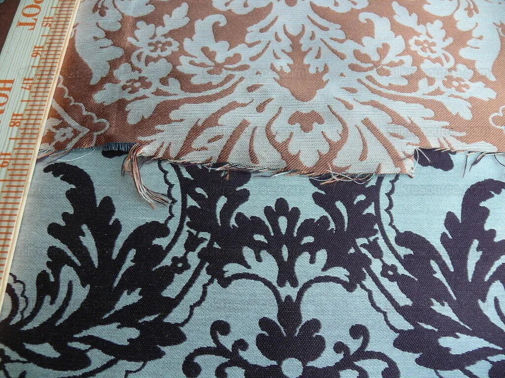 Lee Jofa Mulberry Home Staveley Damask Paprika Damson Orange Deepest Purple Plum MSRP USD 196/y