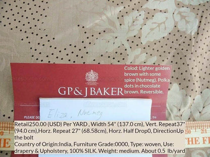 Lee Jofa Mulberry Home Eliza Nutmeg Copper Gold Rose MSRP USD 250/Y