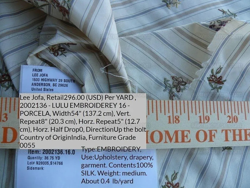 Lee Jofa Lulu Embroidere Porcela White Petit Flower MSRP USD 296/Y