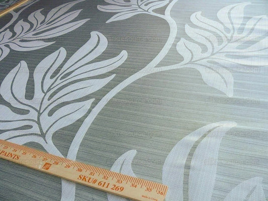 Lee Jofa Leave Strie Seafoam Green Monstera Foliage Tropical Rain Forest Silk MSRP USD 328/Y