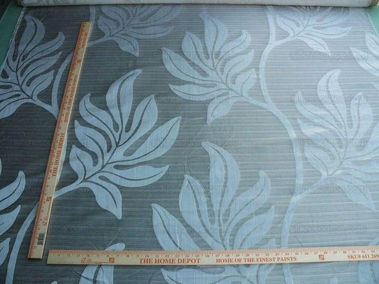 Lee Jofa Leave Strie Grey Monstera Foliage Tropical Rain Forest Silk MSRP USD 328/Y!