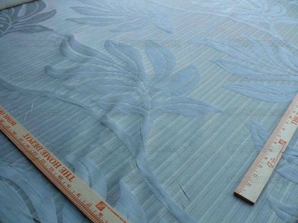 Lee Jofa Leave Strie Grey Monstera Foliage Tropical Rain Forest Silk MSRP USD 328/Y!