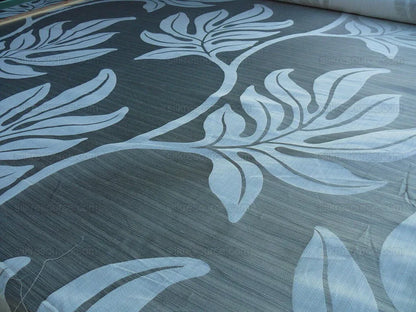 Lee Jofa Leave Strie Grey Monstera Foliage Tropical Rain Forest Silk MSRP USD 328/Y!