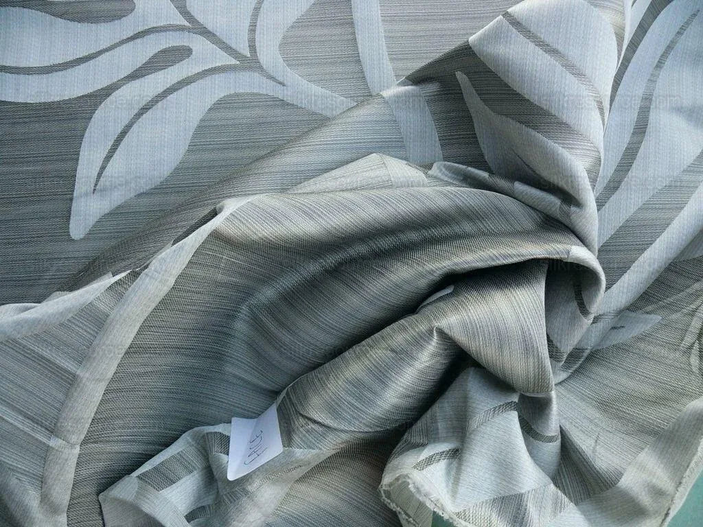 Lee Jofa Leave Strie Grey Monstera Foliage Tropical Rain Forest Silk MSRP USD 328/Y!