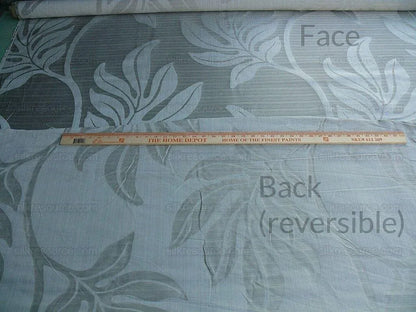 Lee Jofa Leave Strie Grey Monstera Foliage Tropical Rain Forest Silk MSRP USD 328/Y!