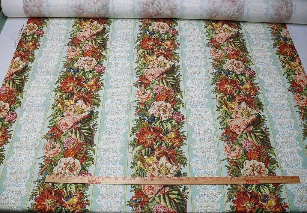 SCALAMANDRE POINT DE VENISE MULTI ON blue BIRD LACE MSRP$128/Y