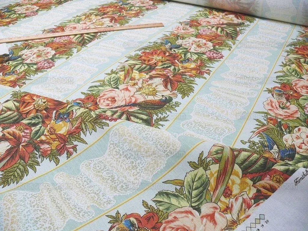 Scalamandre Point De Venise Multi On Blue Bird Lace MSRP USD 128/Y