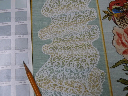 Scalamandre Point De Venise Multi On Blue Bird Lace MSRP USD 128/Y